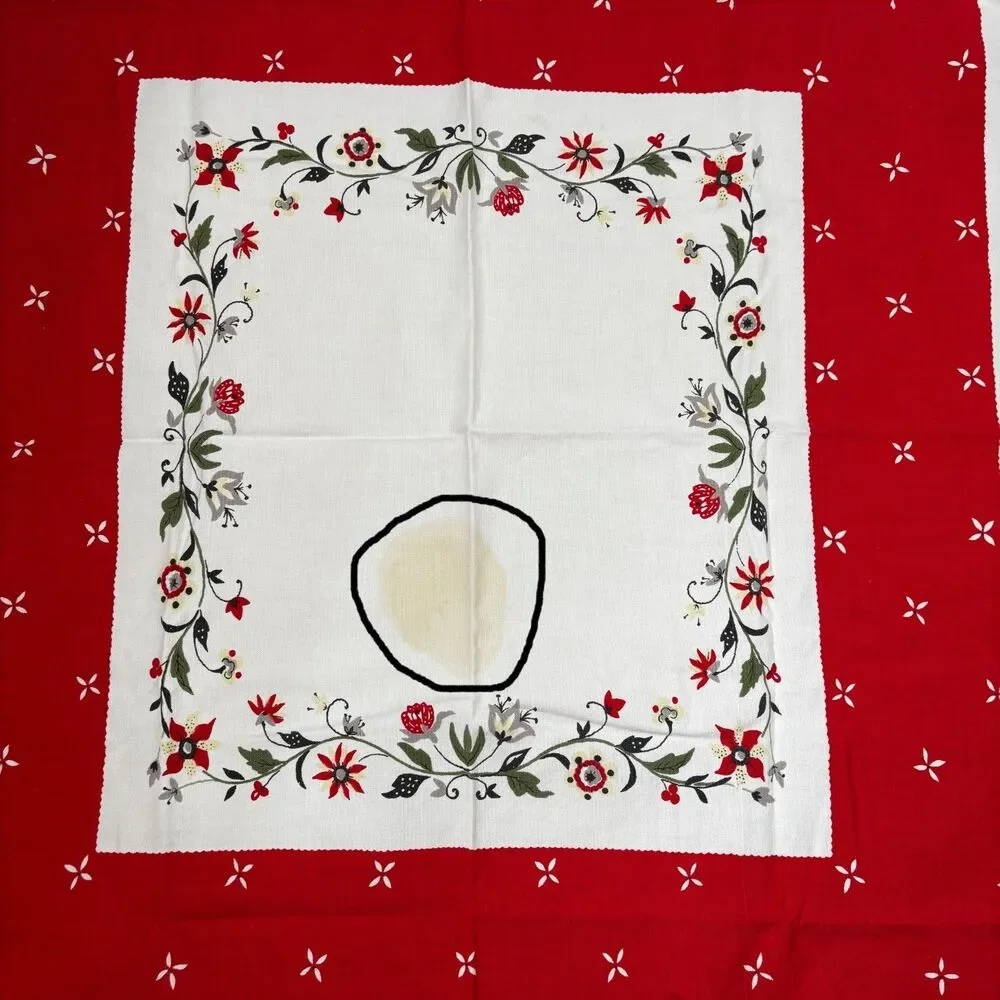 Vintage Cutter Cottagecore Tablecloth Shabby Decor Heritage 1950s Mid Century